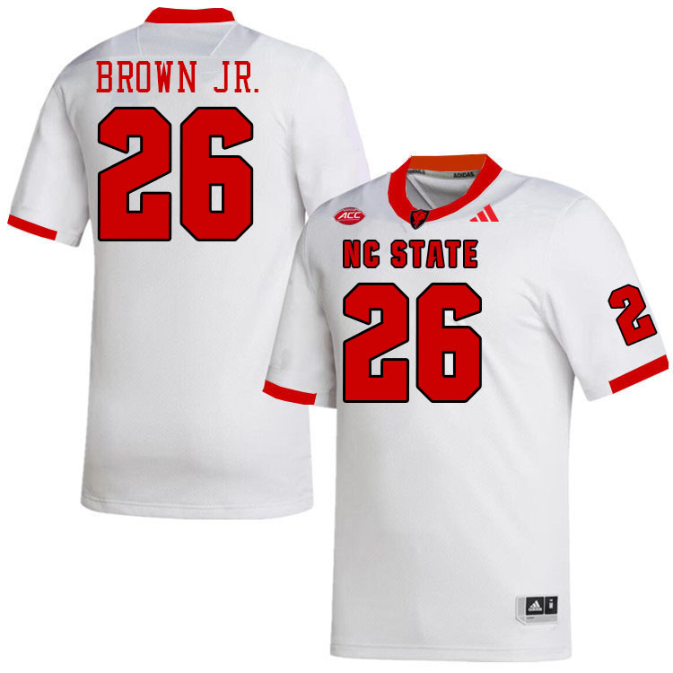 Men #26 Asaad Brown Jr. NC State Wolfpack College Football Jerseys Stitched-White